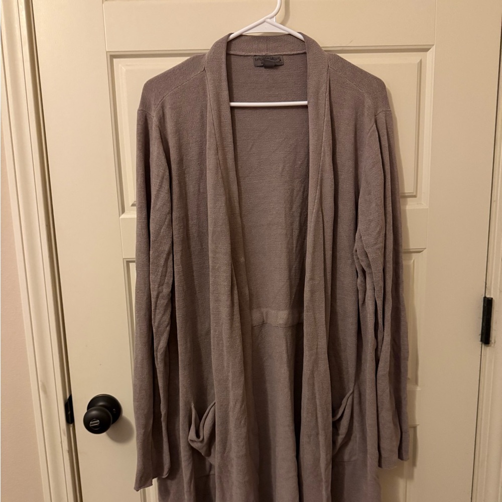 Barefoot Dreams Taupe Open-Front Cardigan